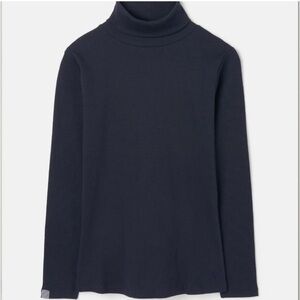 Joules Clarissa Navy Ribbed Roll Neck Top NWT